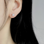 Princess-Cut Lab Grown Diamond Solitaire Stud Earrings in Four-Prong Basket Setting