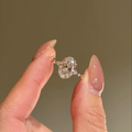 2 carats Oval Cut Diamond with Micro Pave Solitaire Ring
