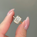 3 carats Radiant Cut Diamond Bezel Ring