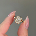 3 carats Radiant Cut Diamond Bezel Ring