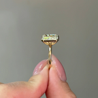3 carats Radiant Cut Diamond Bezel Ring