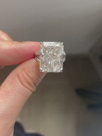 20 CT Radiant Cut Lab Grown Diamond Ring | Hidden Halo Split Shank Solitaire Engagement Ring | 14K Gold