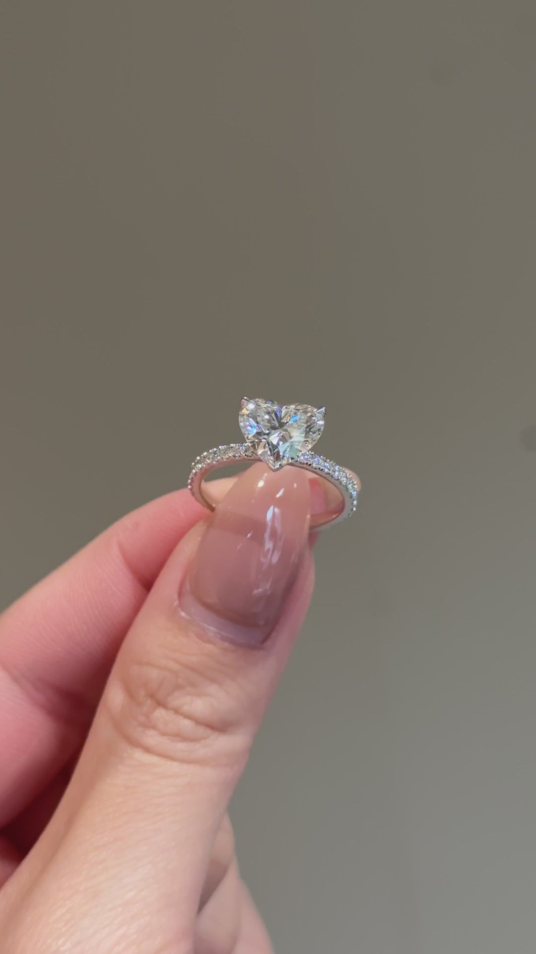 2 carats Heart Cut Diamond with Micro Pave Solitaire Ring