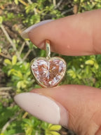 Heart Cut Pink Lab Grown Diamond Pendant | Full Bezel Solitaire Gold Necklace