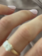 Princess Cut Lab Grown Diamond Engagement Ring with Baguette Side Stones